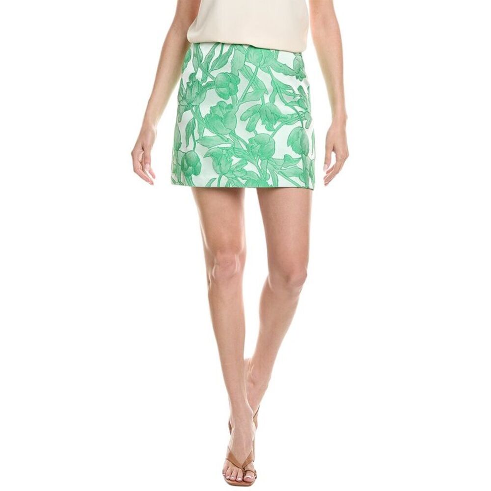 Milly Womens  Tulip Jacquard Modern Mini Skirt, Green